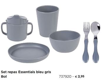 Promoties Set repas essentials bleu gris bol - Dreambee - Geldig van 05/02/2021 tot 31/12/2021 bij Dreambaby