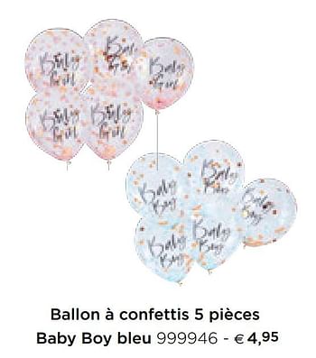 Promotions Ballon à confettis 5 pièces baby boy bleu - Produit Maison - Dreambaby - Valide de 05/02/2021 à 31/12/2021 chez Dreambaby