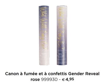 Promotions Canon à fumée et à confettis gender reveal rose - Produit Maison - Dreambaby - Valide de 05/02/2021 à 31/12/2021 chez Dreambaby