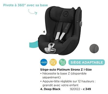 Promotion Dreambaby Siege Auto Platinum Sirona Z I Size Deep Black Cybex Bebe Et Grossesse Valide Jusqua 4 Promobutler