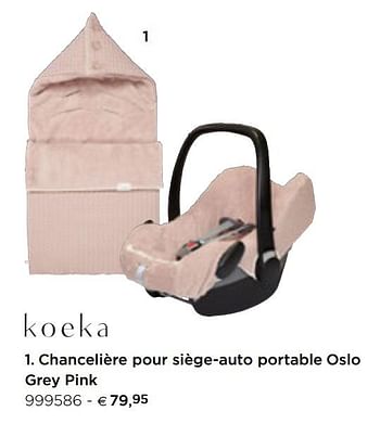 Promotions Chancelière pour siège-auto portable oslo grey pink - Koeka - Valide de 05/02/2021 à 31/12/2021 chez Dreambaby