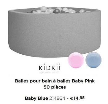Promotions Balles pour bain à balles 50 pièces baby blue - Kidkii - Valide de 05/02/2021 à 31/12/2021 chez Dreambaby