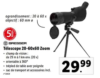 Bresser Télescope 20-60x60 zoom Promotie Lidl