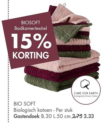 Promoties Bio soft gastendoek - Huismerk - Casa - Geldig van 08/02/2021 tot 14/03/2021 bij Casa