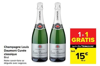 Promotions Champagne louis daumont cuvée classique brut - Champagne - Valide de 10/02/2021 à 22/02/2021 chez Carrefour