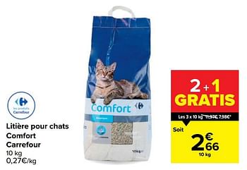Promotions Litière pour chats comfort carrefour - Produit maison - Carrefour  - Valide de 10/02/2021 à 22/02/2021 chez Carrefour