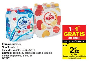 Promotions Pack d`eau aromatisée non pétillante framboise-pomme - Spa - Valide de 10/02/2021 à 22/02/2021 chez Carrefour