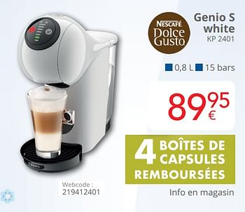 Promotions Nescafe dolce gusto genio s white - Krups - Valide de 01/02/2021 à 28/02/2021 chez Eldi
