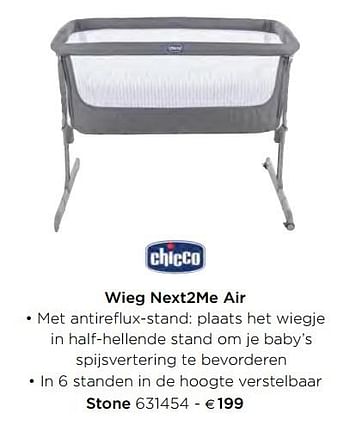Promoties Wieg next2me air stone - Chicco - Geldig van 05/02/2021 tot 31/12/2021 bij Dreambaby