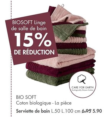 Promotions Bio soft serviette de bain - Produit maison - Casa - Valide de 08/02/2021 à 14/03/2021 chez Casa