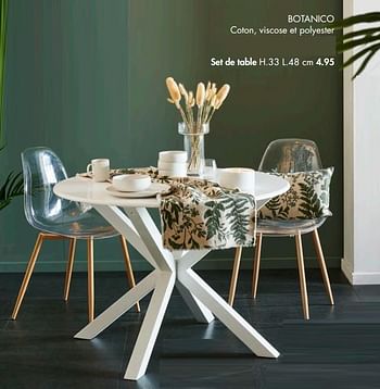 Promoties Botanico set de table - Huismerk - Casa - Geldig van 08/02/2021 tot 14/03/2021 bij Casa