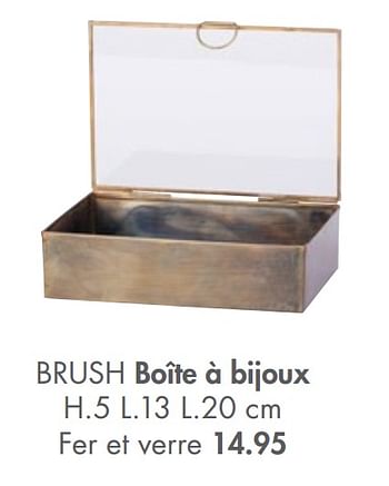 Promotions Brush boîte à bijoux - Produit maison - Casa - Valide de 08/02/2021 à 14/03/2021 chez Casa