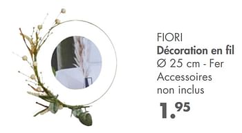 Promotions Fiori décoration en fil - Produit maison - Casa - Valide de 08/02/2021 à 14/03/2021 chez Casa