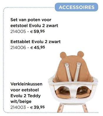 Promoties Verkleinkussen voor eetstoel evolu 2 teddy wit-beige - Childhome - Geldig van 05/02/2021 tot 31/12/2021 bij Dreambaby
