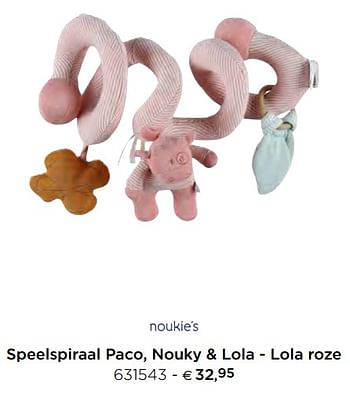 Promoties Speelspiraal paco, nouky + lola - lola roze - Noukie's - Geldig van 05/02/2021 tot 31/12/2021 bij Dreambaby