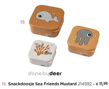 Promotions Snackdoosje sea friends mustard - Done by Deer - Valide de 05/02/2021 à 31/12/2021 chez Dreambaby