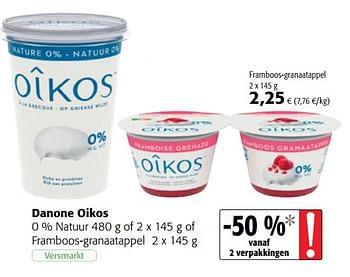Promoties Danone oikos framboos-granaatappel - Danone - Geldig van 10/02/2021 tot 23/02/2021 bij Colruyt