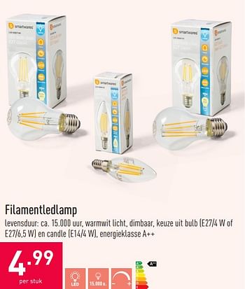 Promoties Filamentledlamp - Huismerk - Aldi - Geldig van 20/02/2021 tot 26/02/2021 bij Aldi