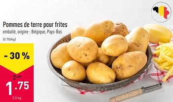 Promoties Pommes de terre pour frites - Huismerk - Aldi - Geldig van 15/02/2021 tot 26/02/2021 bij Aldi