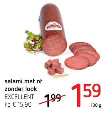Promoties Salami met of zonder look excellent - Excellent - Geldig van 25/02/2021 tot 10/03/2021 bij Spar (Colruytgroup)