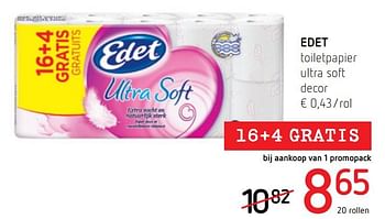 Promoties Edet toiletpapier ultra soft decor - Edet - Geldig van 25/02/2021 tot 10/03/2021 bij Spar (Colruytgroup)