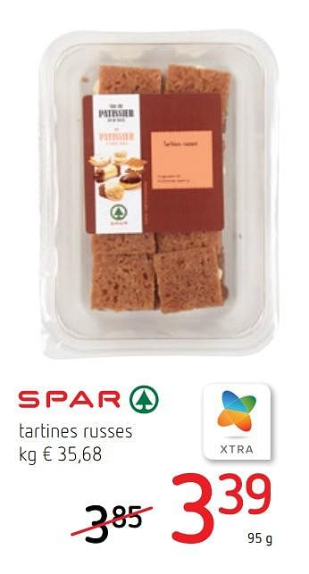 Promoties Tartines russes - Spar - Geldig van 25/02/2021 tot 10/03/2021 bij Spar (Colruytgroup)