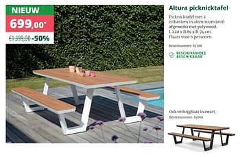 Promoties Altura picknicktafel - Bristol - Geldig van 01/02/2021 tot 30/09/2021 bij Overstock