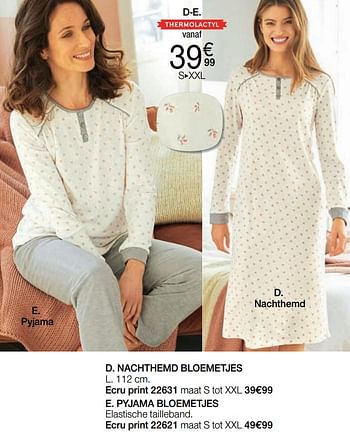 Promotions Nachthemd bloemetjes - Produit Maison - Damart - Valide de 01/02/2021 à 15/06/2021 chez Damart