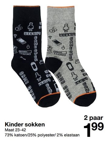 Promoties Kinder sokken - Huismerk - Zeeman  - Geldig van 13/02/2021 tot 19/02/2021 bij Zeeman