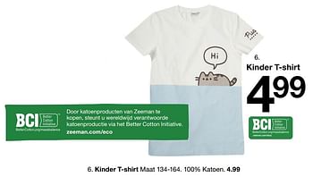 Promotions Kinder t-shirt - Produit maison - Zeeman  - Valide de 13/02/2021 à 19/02/2021 chez Zeeman
