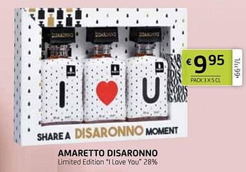 Promoties Amaretto disaronno limited edition i love you - Disaronno - Geldig van 12/02/2021 tot 25/02/2021 bij BelBev