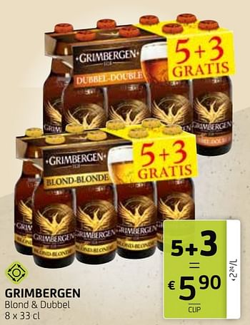 Promoties Grimbergen blond + dubbel - Grimbergen - Geldig van 12/02/2021 tot 25/02/2021 bij BelBev