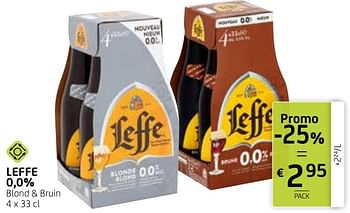 Promoties Leffe 0,0% blond + bruin - Leffe - Geldig van 12/02/2021 tot 25/02/2021 bij BelBev