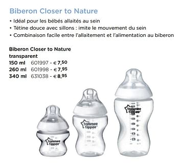 Promoties Biberon closer to nature transparent - Tommee Tippee - Geldig van 05/02/2021 tot 31/12/2021 bij Dreambaby