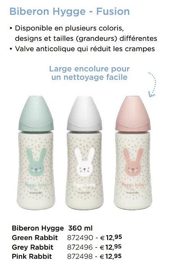 Promotions Biberon hygge green rabbit - Suavinex - Valide de 05/02/2021 à 31/12/2021 chez Dreambaby
