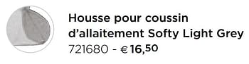 Promotions Housse pour coussin d`allaitement softy light grey - Doomoo - Valide de 05/02/2021 à 31/12/2021 chez Dreambaby