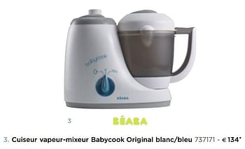 Beaba Cuiseur Vapeur Mixeur Babycook Original Blanc Bleu En Promotion Chez Dreambaby