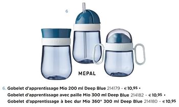 Promotions Gobelet d`apprentissage mio 200 ml deep blue - Mepal - Valide de 05/02/2021 à 31/12/2021 chez Dreambaby