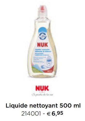 Promotions Liquide nettoyant - NUK - Valide de 05/02/2021 à 31/12/2021 chez Dreambaby