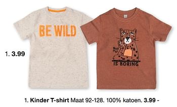 Promotions Kinder t-shirt - Produit maison - Zeeman  - Valide de 08/02/2021 à 01/06/2021 chez Zeeman
