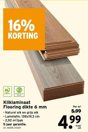 Promoties Kliklaminaat flooring - Huismerk - Gamma - Geldig van 17/02/2021 tot 02/03/2021 bij Gamma