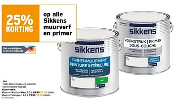 Promoties Sikkens muurverf en primer - Sikkens - Geldig van 17/02/2021 tot 02/03/2021 bij Gamma