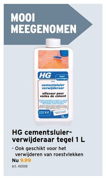 Promotions Hg cementsluierverwijderaar tegel - HG - Valide de 17/02/2021 à 02/03/2021 chez Gamma
