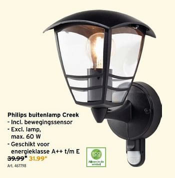 Promoties Philips wandlamp creek - Philips - Geldig van 17/02/2021 tot 02/03/2021 bij Gamma