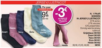 Promotions 1 paar sokken in jersey-lustricot - Produit Maison - Damart - Valide de 01/02/2021 à 15/06/2021 chez Damart