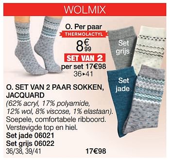 Promotions Set van 2 paar sokken, jacquard - Produit Maison - Damart - Valide de 01/02/2021 à 15/06/2021 chez Damart