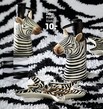 Promoties Badmat zebra print - Huismerk - Kwantum - Geldig van 15/02/2021 tot 28/02/2021 bij Kwantum