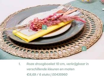 Promoties Roze droogboeket 10 cm - Huismerk - Ava - Geldig van 11/02/2021 tot 31/07/2021 bij Ava