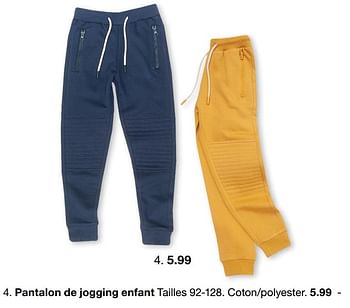 Promotions Pantalon de jogging enfant - Produit maison - Zeeman  - Valide de 08/02/2021 à 01/06/2021 chez Zeeman