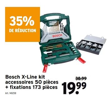 Promotions Bosch x-line kit accessoires 50 pièces + fixations 173 pièces - Bosch - Valide de 17/02/2021 à 02/03/2021 chez Gamma